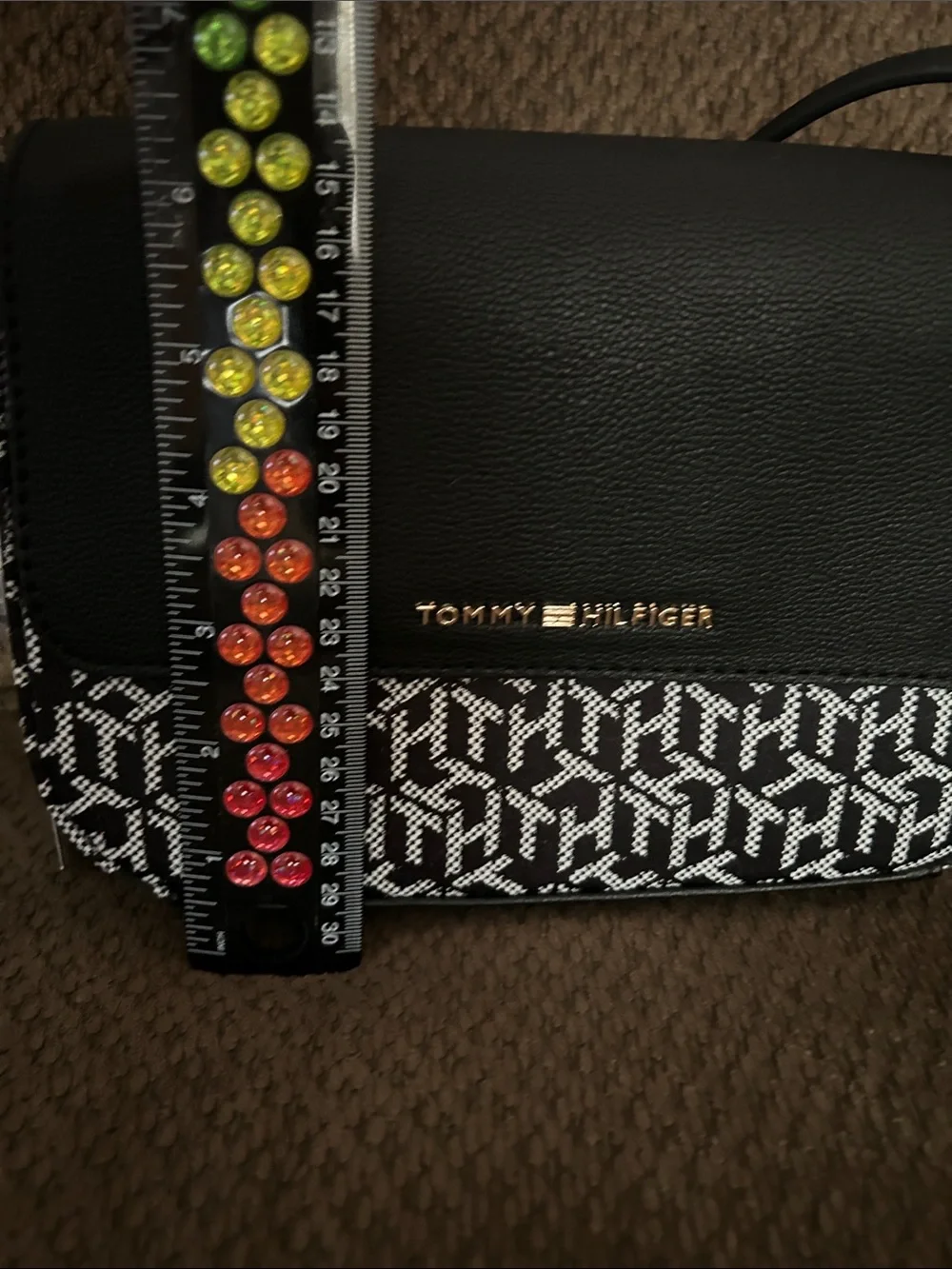 Tommy Hilfiger Black and White Monogram Crossbody Bag - Picture 6 of 8